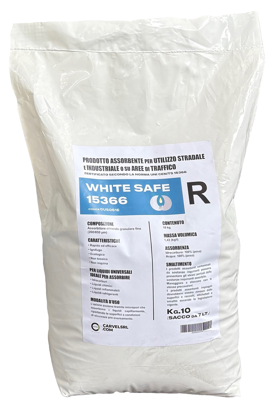 Sacco da 10 Kg di polvere assorbente White Safe